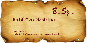 Balázs Szabina névjegykártya