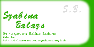 szabina balazs business card